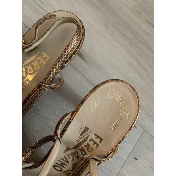 Salvatore Ferragamo Leather Slingback Kitten Heels Size 8 - Picture 6 of 6